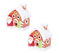 Cabilock 3 Set Luci Decorative Luci LED Luce LED Natale Negozio Addobbi Natalizi Luces LED Camera Vacanza Piccola Casa Decorativa Arredamento per La Casa Ceramica Rosso 2 Pezzi * 3