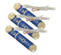 Cabilock 3 Set Mezuzah Ebraica Metallo con Pergamena Inclusa Custodia Messianica per Decorazione Hanukkah e Benedizione Casa Ebraica