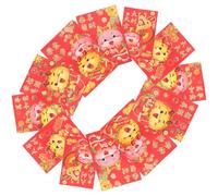 Cabilock 30 Pezzi Buste Rosse Cinesi Anno del Drago Buste Regalo in Stile Cartoon con Design Drago e Moneta Colori Vivaci per Soldi Biglietti e Inviti Resistenti e Raffinate per Festa