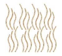 Cabilock 30 pezzi Perline Tubolari in Ottone Dorato Beads Curvi con Incisioni Filo per Bracciali e Collane Fai da Te Accessori Eleganti per Gioielli da Uomo e Donna