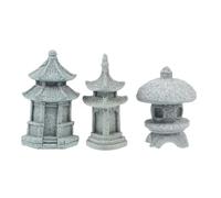 Cabilock 3Pcs in Miniatura Fata Decorazione del Giardino Giapponese Pagoda Lanterna Mini Statua Zen Garden Meditazione Ornamenti per Il Giardino Patio Micro Paesaggio Bonsai Decorazione