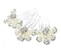 Cabilock 3pezzi Pettine per Capelli da Sposa Strass Accessori per Capelli Perle Pettini Laterali da Sposa Copricapo per Matrimonio Accessorio da Ragazza