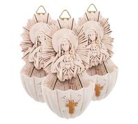 Cabilock 3pezzi Pz Fontana Santa Da Muro Resina Statua Di Nostra Signora Di Grazia Decorazione Religiosa Per Ingressi Di Case e Cappelle Perfetta Per Comunioni e Cerimonie Di