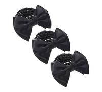 Cabilock 3pezzi Rete per Capelli da Donna con Fermaglio Fiocco Elastico per Copri Chignon Adatto per Danza Balletto e Performance Leggero e Confortevole Facile da Usare per Creare uno Chign