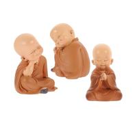 Cabilock 3pezzi Statue Di Monaci Per Cruscotto Auto Decorazioni Resina Di Buddha Per Interni Auto Per Decorazioni Zen Per Casa e Giardino