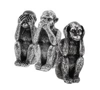 Cabilock 3pezzi Statuetta in Resina Forma Scimmia Decorazione Scimmia Statuetta Animali in Resina Artistico Per Scrivania o Libreria Del Soggiorno