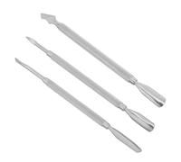Cabilock 3pezzi Strumenti per Spingere e Rimuovere le Cuticole in Raschietto Doppia Testa in Acciaio Inossidabile Kit per Pulizia delle Unghie per Manicure e Pedicure