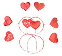 Cabilock 4 Fasce per Chioma a Forma di Cuore per Adulti, Cerchietti per Festa Romantica, Accessori per Capelli Rossi, Copricapo D’amore per Eventi e Regali