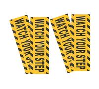 Cabilock 4 Pezzi Adesivi Antiscivolo per Pavimenti e Scale 30x10cm in Pvc Segnale Guarda Dove Metti i Piedi Nastro di Sicurezza per Gradini Interni ed Esterni, Avviso Visibile per Uffici,