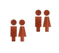 Cabilock 4 Pezzi Cartello Toilette in Legno, Segnaletica Uomini Donne per