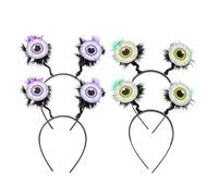 Cabilock 4 Pezzi Cerchietto Accessorio Spaventoso e Molla Robusta di Halloween Occhi Giganti in Plastica Leggera per Feste e Cosplay