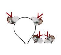 Cabilock 4 Pezzi Cerchietto di Natale con Corna di Renna, Accessorio | Plastica e Spugna, Comodo da Indossare, per Feste Natalizie e Uso Quotidiano in Inverno