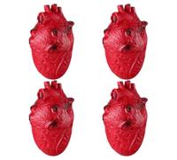 Cabilock 4 Pezzi Decorazione Design Realistico e Pronta all'Uso Riutilizzabile Cuore Finto Rosso in Vinile per Halloween per Scherzi Spaventosi e Decorazioni Casa Infestata