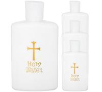 Cabilock 4 Pezzi di acqua Benite Bottiglie Croce d'oro Deau Cattolico di Plastica Pasqua Religiosa acqua Cattolica Beneficiario Matrimonio Plastica Fiala