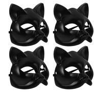 Cabilock 4 Pezzi Maschera da Ballo Nera in Plastica per Cosplay e Teatro, Progetto DIY Creativo, Design Unico e Resistente per Tutte le Età e Donne