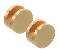Cabilock 4 Pezzi Morsetti in Rame Oro per Vetro Bagno, Staffa di Supporto Tonda per Specchio e Porta Doccia, Riduce Vibrazioni e Rischi Accidentali, Spessore 5-12mm