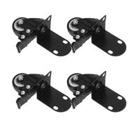 Cabilock 4 Pezzi Ruota universale silenziosa e resistente Ruote a terra con freno piccole ruote piroettanti con freni rotelle industriali Black