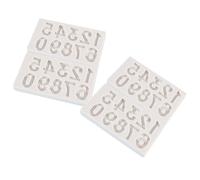 Cabilock 4 Pezzi stampo da forno stampe al cioccolato stampe per biscotti stampi per torte con numeri per la cottura stampo per biscotti stampi da forno Gel silice bianca