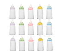 Cabilock 40 Pezzi Biberon Mini in Resina per Bambole, Decorazione Battesimo | Bordi Arrotondati e Finitura Liscia, Portatile e Salvaspazio, per Tavoli Nursery e Bomboniera Colore Casuale
