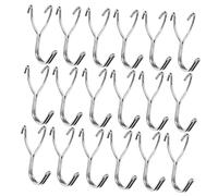 Cabilock 40 Pezzi gancio per pioli ganci del prodotto se stesso display tavola con picchetti utensili fessura ganci a forma di S Gancio per pannello Acciaio inossidabile Argento