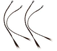 Cabilock 4pezzi Extension per Capelli Trecce Clip Marrone Scuro per Donne Accessori per Extension Coda di Cavallo Intrecciata per Feste in Maschera Quotidiane e Attività Sportive