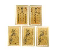 Cabilock 5 Pezzi Amuleti Feng Shui Tradizionali Cinesi per Protezione Fortuna e Benedizione Carte Portafortuna Dettagliate per Ricchezza e Armonia Anno del Serpente