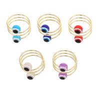Cabilock 5 Pezzi Anello Donna Occhio del Demonio in Lega, Design Unico e Leggero, Adatto per Uso Quotidiano e Regalo di Compleanno, Anello per Dito Indice alla Moda