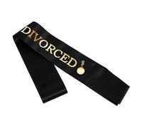 Cabilock 5 pezzi Fasce Eleganti Divorced in Raso Nero e Oro Accessori per Festeggiamenti Divorzio Donna Decorazioni Raffinate per Addio Celibato e Feste di Separazione