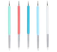 Cabilock 5 pezzi Pennelli Nail Art in Silicone Doppia Punta Pennello Gel Unghie Strumento Manicure per Disegni Precisi e Punteggiatura Accessori Nail Gel Brush per Uso Professionale e Te