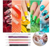 Cabilock 5 pezzi Pennelli Nail Art in Silicone per Unghie Pennelli Professionali per Disegni e Dettagli Leggeri e Resistenti per Manicure Creativa