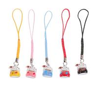Cabilock 5 pezzi portafortuna gatto Charm fortunato gatto Winking portachiavi ciondolo giapponese maneki neko Fortune ciondolo feng shui ricchezza salute fortuna simbolo per portachiavi