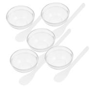 Cabilock 5 set Ciotole in Vetro Spesse per Miscelare Maschere Viso e Oli Essenziali Strumenti per Cura Viso Fai da Te Casa e Salone Contenitori Trasparenti per Spa e Bellezza