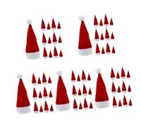 Cabilock 5 Set Mini Cappello da Babbo Natale Cappello Natale Cappello Natalizio Coperchio della Bottiglia di Vino di Natale Cappello di Caramelle Mini Cappello di Natale Stoffa 12 Pezzi * 5