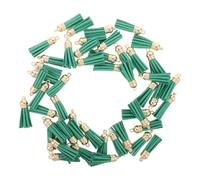 Cabilock 50 Pezzi Ciondolo con Nappina Verde in Similpelle e Plastica per Creazione Gioielli e Portachiavi, Tatto Artigianale e Mantenimento Forma per Borse e Cellulare