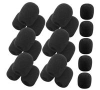 Cabilock 50 Pezzi Coperture in Spugna per Microfono Nero 20X15X5Mm Coperture Antivento e Protettive per Microfono Riduzione Rumore per Discorsi Pubblici e Spettacoli
