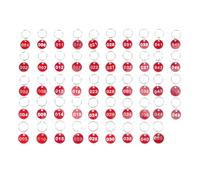 Cabilock 50 Pezzi Etichette Metalliche Numerate Rosse in Lega di Alluminio Portachiavi, Targhette Identificative per Bagagli e Chiavi, Accessori da Viaggio per Armadietti e Hotel