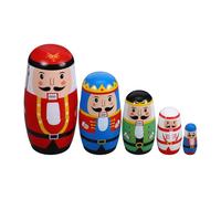 Cabilock 5pcs schiaccianoci Natale nidificazione bambole Natale russo nidificazione bambola matrioska in legno ornamenti casa ornamento