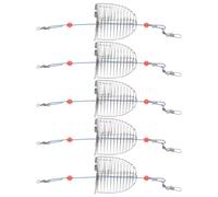 Cabilock 5pezzi Gabbia per Esche da Pesca in Acciaio Inox Trappola Versatile per Granchi Aragoste e Gamberetti Accessori Outdoor per Pesca Mare Colore Casuale
