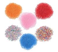 Cabilock 6 Confezioni Perline di Schiuma Arcobaleno Multicolore 2,5-6 Mm, Riempitivo per Cuscini, Perline Fai da Te Leggere Atossiche per Imbottitura Sacchetti di Fagioli e