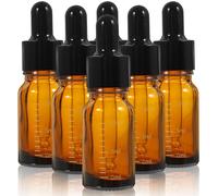 Cabilock 6 pezzi Boccette Olio Essenziale in Vetro Colorato con Scala Contenitori Liquidi Portatili con Tappo e Contagocce Bottigliette Viaggio Antigoccia per Oli Essenziali e Cosmetici