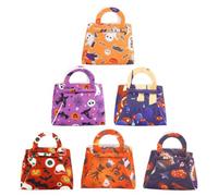 Cabilock 6 Pezzi Borsa a Mano Zucca Halloween Non Tessuto per Dolci | Manici, per Feste e Decorazione Domestica, Formato Pratico per Raccolta Caramelle e Piccoli Omaggi