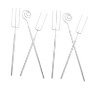 Cabilock 6 Pezzi Forchette Fonduta Acciaio Inossidabile Forchette da Dessert Resistenti con Manici Lunghi Utensili Sicuri per Cioccolato Formaggio e Hot Pot Compatibili con Cucine Induzione