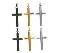 Cabilock 6 Pezzi Mini Cross Pendant Stainless Steel And Plated Elegant Jesus Charm For Diy Jewelry Making Lightweight And Religious Necklace Charms For Women Men