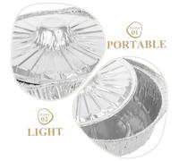 Cabilock 6 Pezzi Pentole Usa e Getta Alluminio Spesso con Coperchi Pentolini Portatili per Campeggio e Picnic Resistenti per Cottura Riscaldamento e Servizio All Aperto