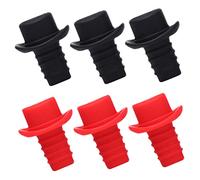 Cabilock 6 pezzi Tappi in Silicone per Bottiglie di Vino Rosso Sigillanti Riutilizzabili per Bar e Feste Tappi Ermetici per Bottiglie di Vino Olio e Bevande Rosso e Nero