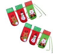 Cabilock 6Pcs Sacchetto Della Bottiglia Di Vino Di Natale Santa Sacchetto Della Bottiglia Di Vino Vino Sacchetti Con Coulisse Della Bottiglia Di Natale Decorazione Del Vino
