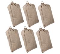 Cabilock 6pezzi Sacchetti Riutilizzabili in Lino per Verdure Coulisse Sacchetti Multifunzione in Lino per Radici per Patate Chiusura Cordino Resistenti per Conservare Verdure