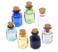 Cabilock 7pezzi Barattolini Di Colorati Con Tappi Sughero Bottigliette Decorativa Per Matrimoni Feste e Ricordi Speciali Per Collezionare Piccoli Oggetti e Souvenir