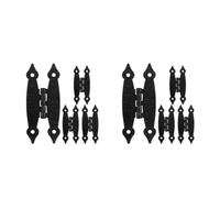 Cabilock 8 Pezzi Cerniere Antiche in Ferro Nero per Mobili, Distanza Fori | Design Elegante e Sofisticato, Struttura Robusta e Affidabile, Uso Multiplo su Credenze e Tavoli
