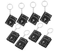 Cabilock 8 Pezzi Mini Portachiavi Bibbia in Pvc E Metallo Ciondolo Libro Biblico Per Chiavi Borse E Zaini Accessorio Religioso Unisex Regalo Per Occasioni Speciali